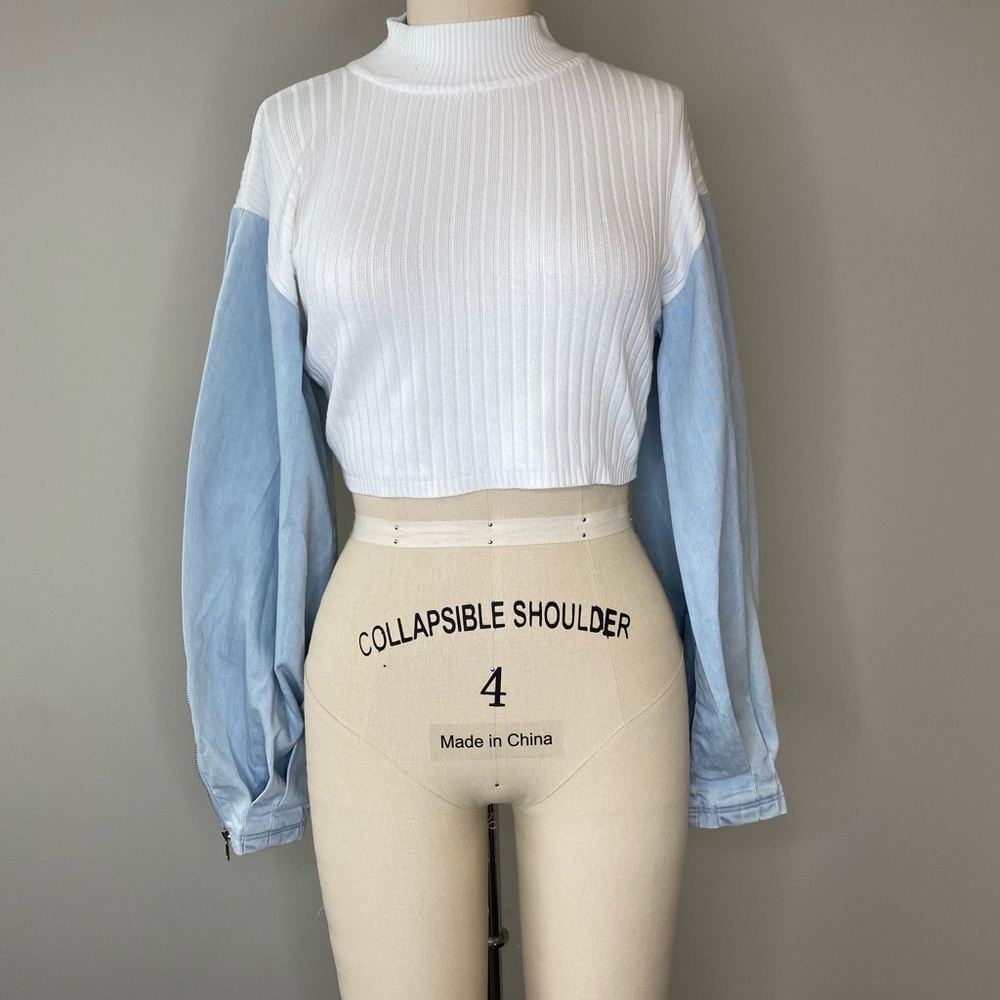 Rehab Two Tone and Texture Crop Top